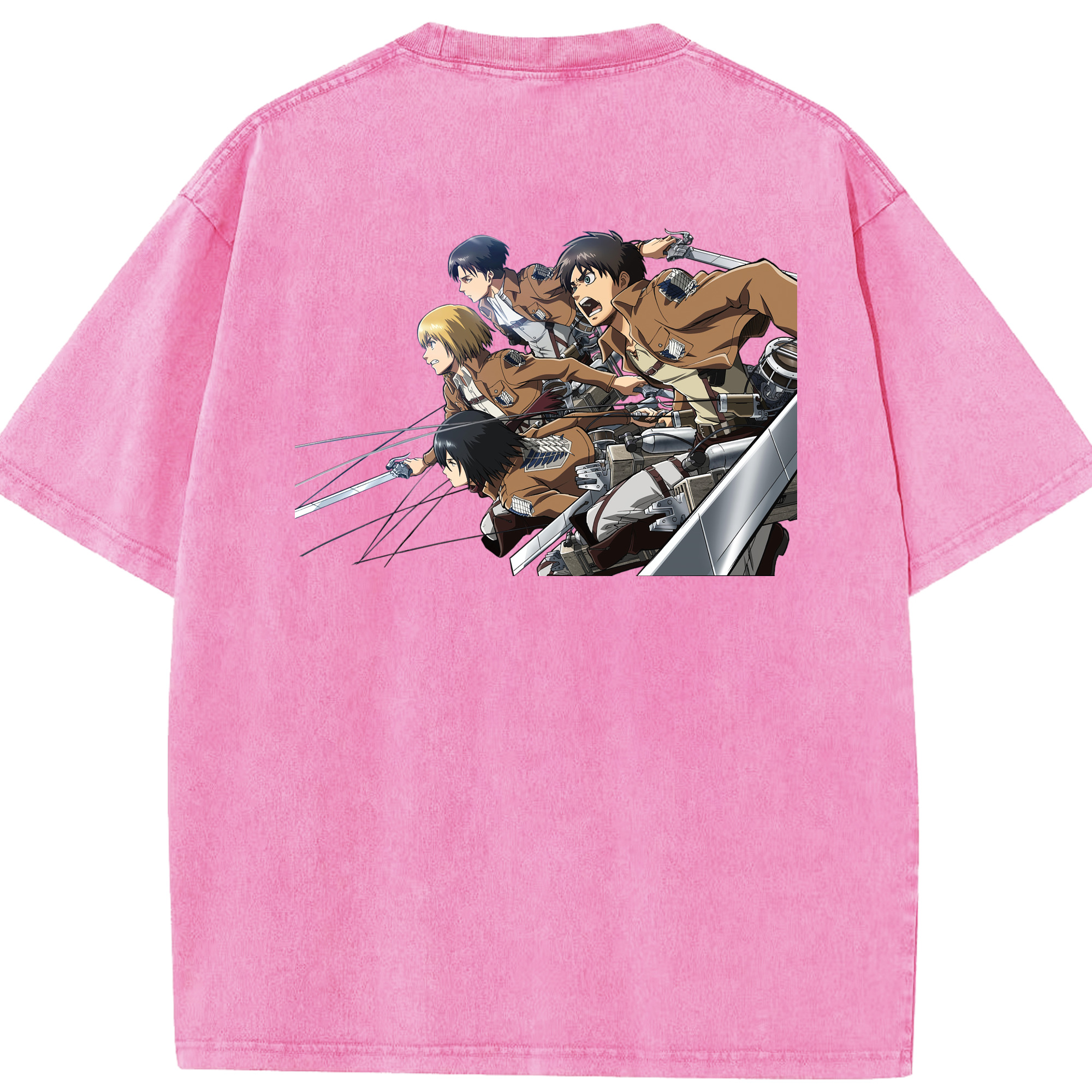 （画像用） 進撃の巨人 Attack on Titan 綿100% ヴィンテージ風 半袖Tシャツ（背面プリント）